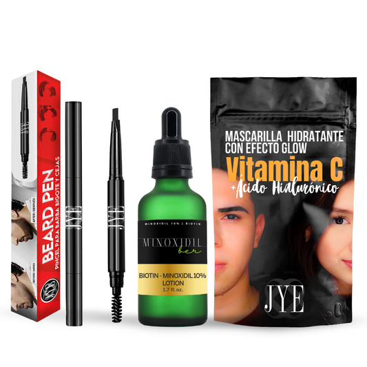 Warrior Man Kit B - Biotin with Minoxidil 10% + Brush + Mask